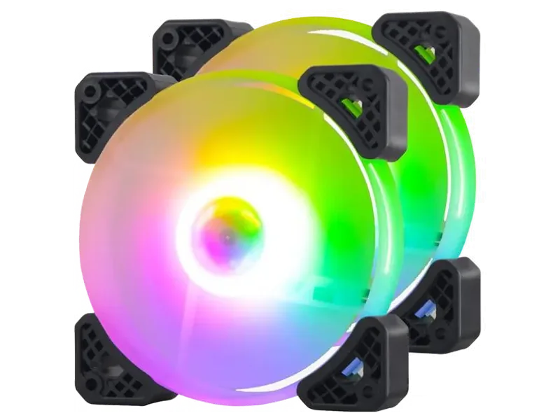 ENTWINO RGB Cooling Gaming Fans, Set of 2, ENT-400-S, Quite Cooling Computer Fans Cooler Cooling Fan Cabinet Cooler