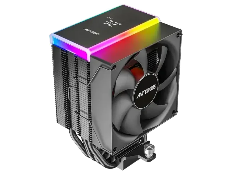 Ant Esports V4 Digital CPU Air Cooler CPU Fan with LED Temperature Display & ARGB|90mm FAN| Support Intel - LGA1851 / 1700/1200 AMD - AM5 / AM4