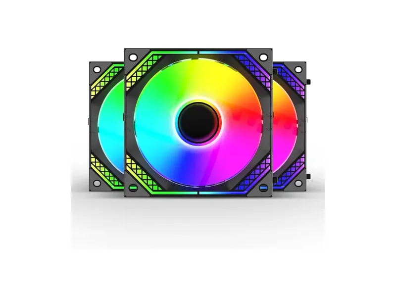 Ant Esports Infinity Flow 3 in 1 120mm ARGB Case Fan Kit with ARGB Infinity Mirror Design and Daisychainable Connections, 2000 RPM, 58.23 CFM Airflow - Black
