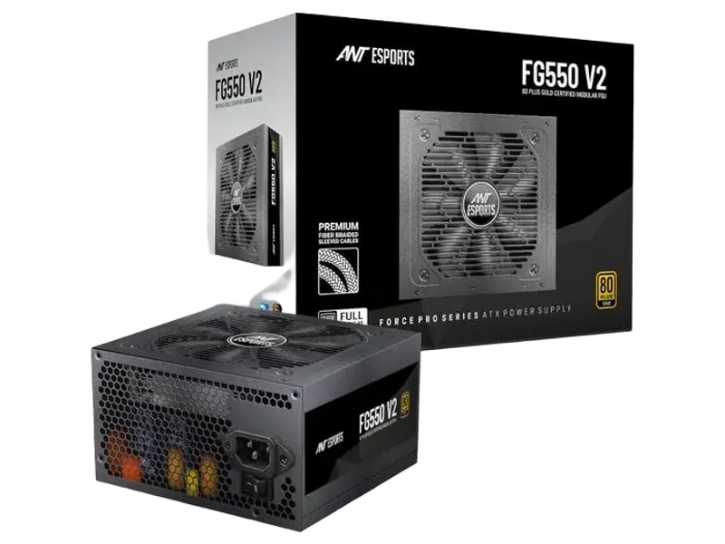 Ant Esports FG550 Gold V2 120mm Silent fan 550 Watts Gaming PSU with 4 SATA Cables