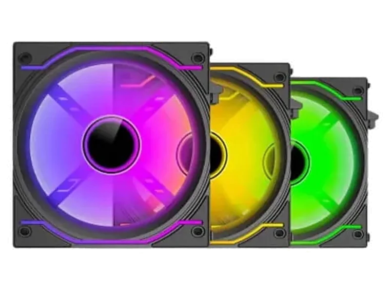 ANT ESPORTS Crystaflow 120mm ARGB Cabinet Fan (Triple Pack) ( Black )