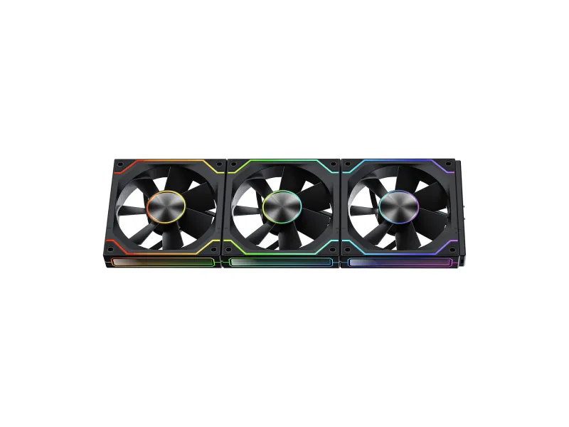 Ant Esports ShiftFlow 3-In-1 120mm ARGB Stackable Fan Kit with Forward/Reverse, Speed Control Switch and Wire Free Daisy Chain - Black