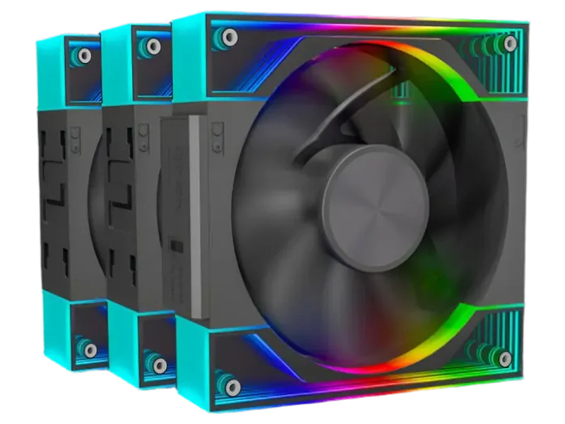 ANT ESPORTS Quartzflow 120mm ARGB Cabinet Fan ( Black ) ( Triple Pack )