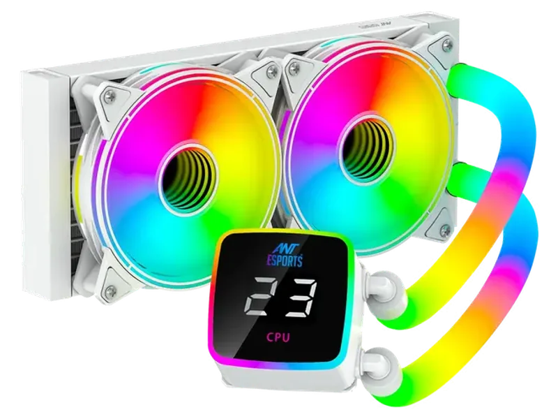 ANT Esports ICE Glow 240mm AIO Liquid Cooler ARGB White