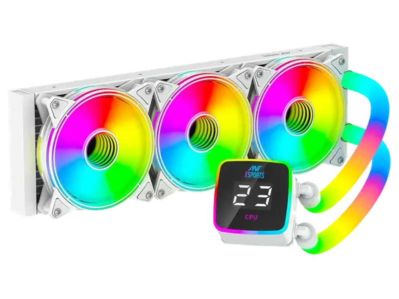 ANT Esports ICE Glow 360mm AIO Liquid Cooler ARGB White