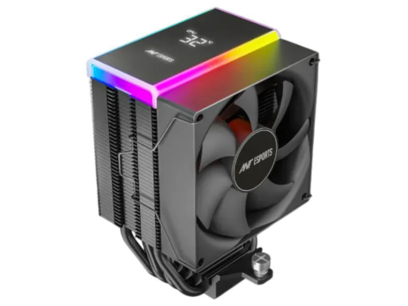 ANT ESPORTS V4 Digital ARGB 92mm CPU Air Cooler ( Black ) ( With LCD Display )