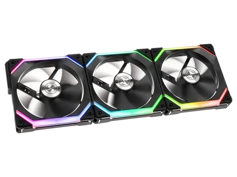 Lian LI UNI Fan SL 120 3X120mm RGB Case Fan/Cooler For PC - Black G99.12SL1W3B.IN