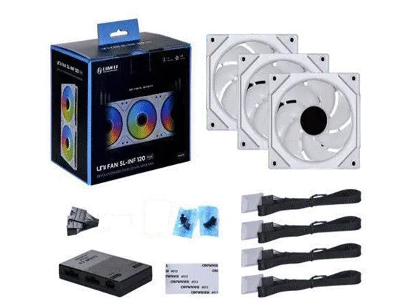 Lian LI Uni Fan Sl-Infinity 120 RGB Triple Pack Cabinet Fan White