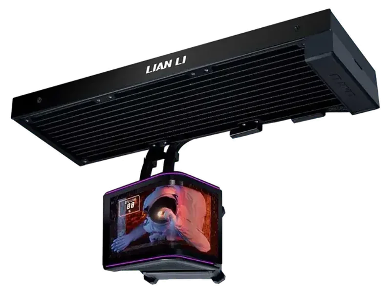 Lian Li HydroShift II OLED Curved 360mm AIO Liquid Cooler Fanless Black (G89-GHS2OLDC36NB-IN)