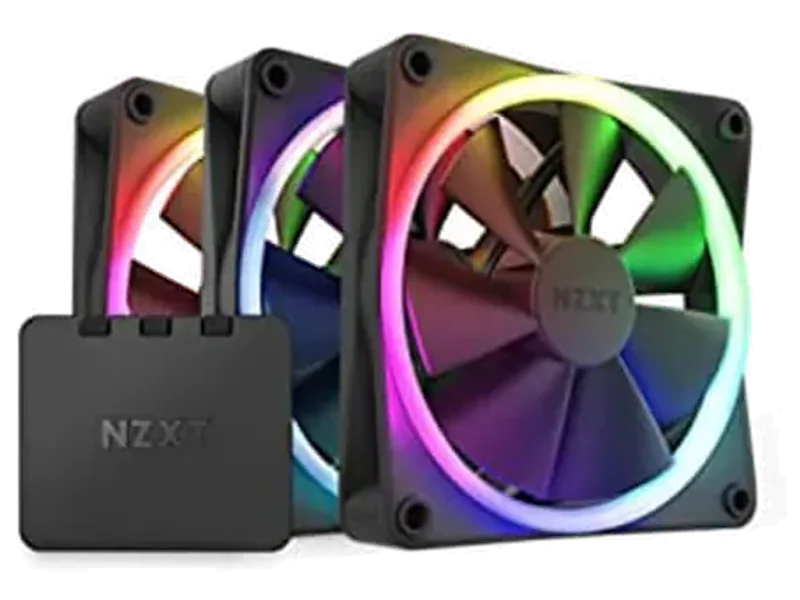 NZXT F120RGB DUO - 120mm Dual-Sided RGB Fan - Triple Pack (Black) W/RGB Controller- RF-D12TF-B1