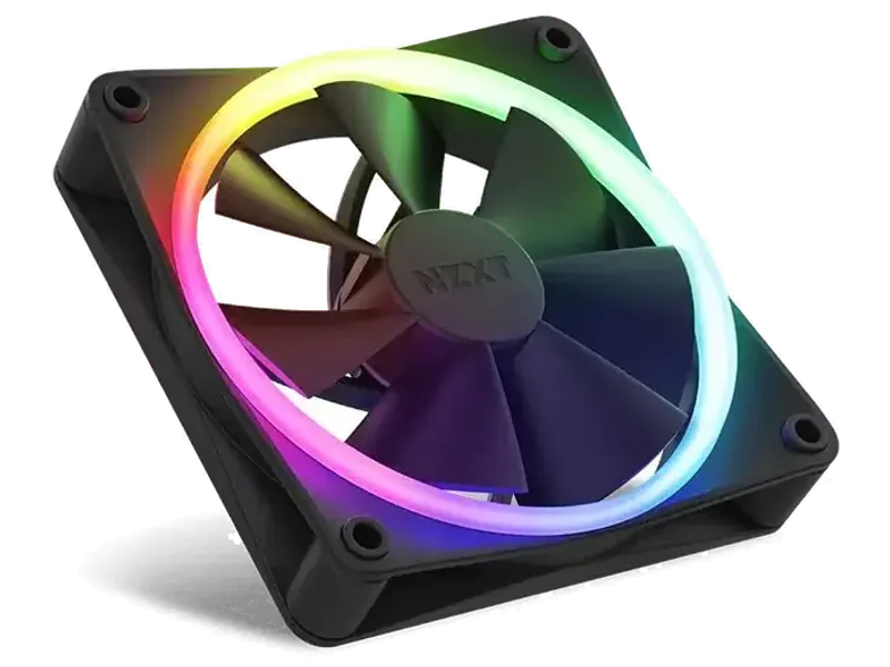 NZXT F120 RGB Triple Pack 3 x 120mm RGB Case Fans with Controller - Black – Fluid Dynamic Bearing - RF-R12TF-B1
