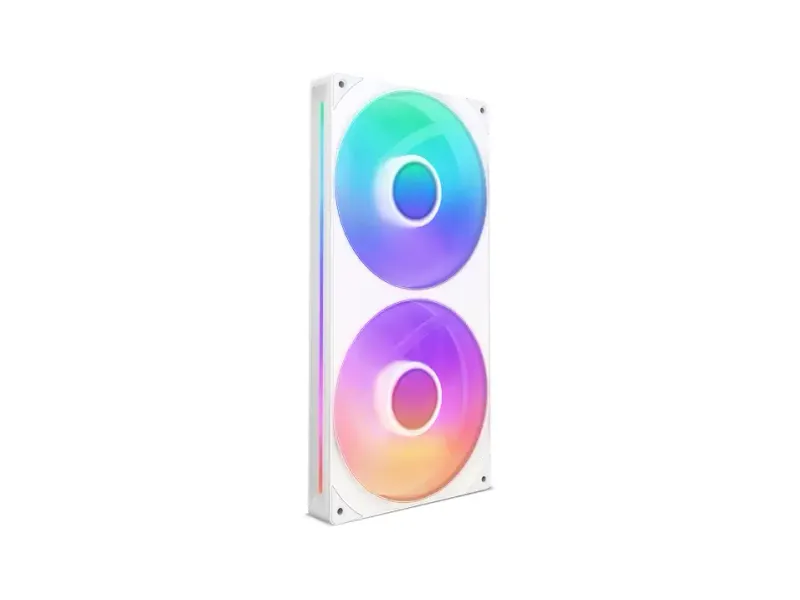 NZXT F280 RGB Core - 280mm Single-Frame Fan Unit With 2 X 140mm RGB Fans - Speed & Lighting Control - High Static Pressure & Airflow - Fluid Dynamic Bearings - 8 ARGB Leds Per Fan - White,Desktop