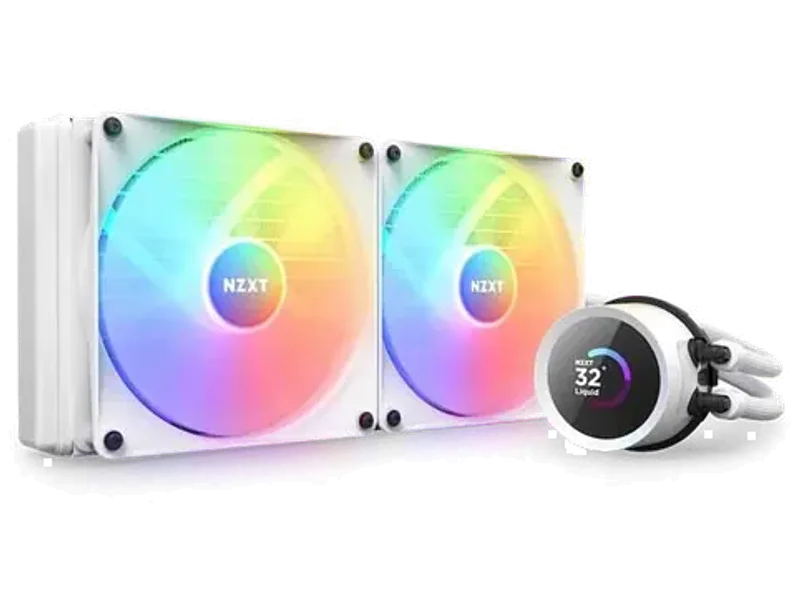 NZXT Kraken 280 RGB 280mm AIO Liquid Cooler Matte White RL-KR280-W1