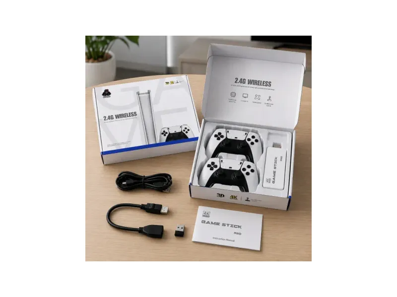 M15 4K Ultra HD Retro Gamings Stick 20000+ Games 64GB Dual Wireless Controllers with Game and Expansion Pack