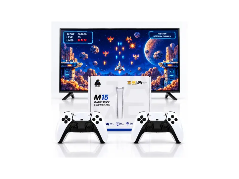 M15 4KUltraHD F2 GamesStick 20000+ Games 64GB DualWireless Controllers HDMI TV with Game and Expansion Pack