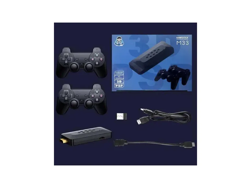 Confiavel Retro M33 Game Stick Console 2.4G Dual Wireless Gamepad Video game handheld 64 GB with Yes