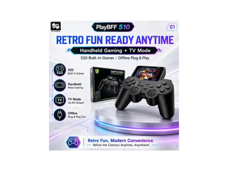HG WORLD Retro S10 Controller Digital Game Player Classic Video Console Yes GB with 520 Classic Games Internal Display in Portable Pocket Gamepad
