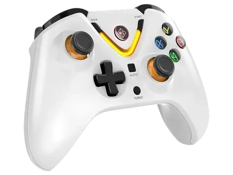 Cosmic Byte Ares Tri-Mode Wireless & Wired Controller for PC 2.4GHz, Bluetooth, USB-C Wired, Hall Effect Joysticks, Dual Vibration (White)
