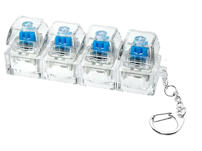 4 in 1 Keyboard Fidget keychain Toys for kids Adults,LED Light Keyboard Clicker with Keychain Fidget Sensory Fun Toys for Decompression