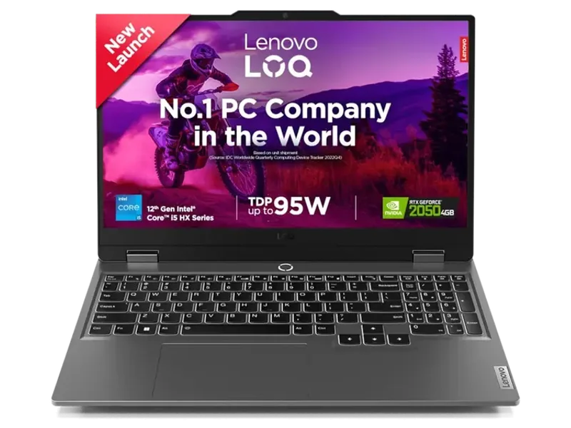 LENOVO LOQ 2024 12TH GEN INTEL CORE I5-12450HX 15.6 INCH (39.6CM) 144HZ 300NITS FHD GAMING LAPTOP (24GB/512GB SSD/WIN 11/NVIDIA RTX 2050 4GB/100% SRGB/3 MONTH GAME PASS/GREY/2.4KG), 83GS00CKIN