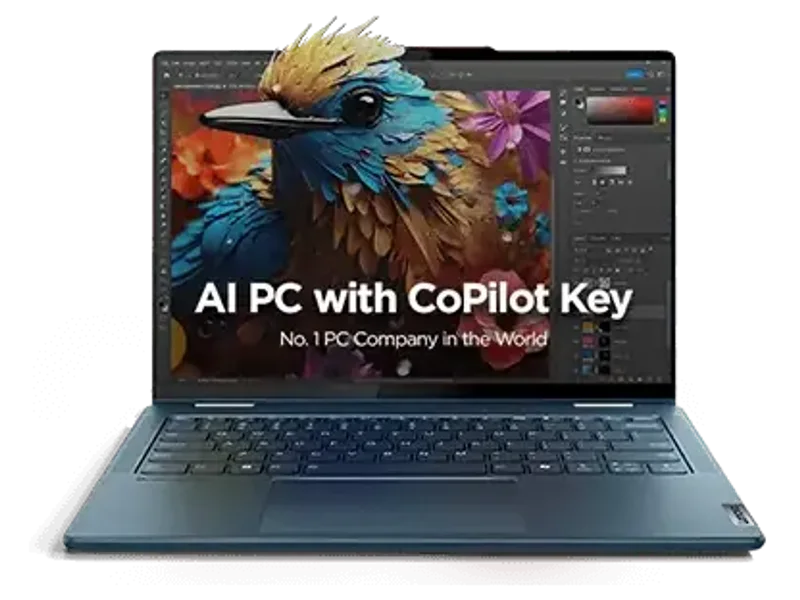 LENOVO YOGA 7 INTEL EVO CORE ULTRA 5 125H BUILT IN-AI 14 INCH(35.5CM) WUXGA OLED 400NITS 2-IN-1 LAPTOP (16GB/512GB SSD/WIN 11/MSO 21/100% DCI-P3/3 MON. GAME PASS/TIDAL TEAL/1.5KG), 83DJ00AKIN