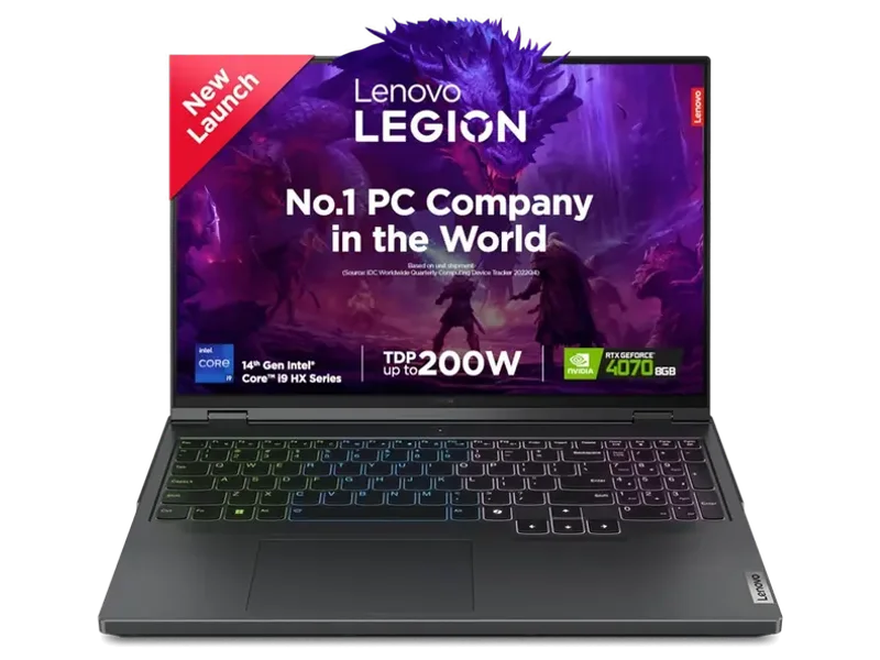 LENOVO LEGION PRO 5 INTEL CORE I9-14900HX 16 INCH (40.64CM) WQXGA IPS 500NITS 240HZ GAMING LAPTOP (32GB/1TB SSD/WIN 11/OFFICE 2021/NVIDIA RTX 4070 8GB/100% DCI-P3/3 MONTH GAME PASS/GREY/2.5KG), 83DF003PIN
