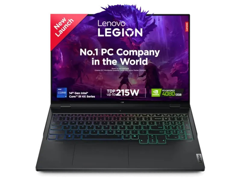 LENOVO LEGION PRO 7 INTEL CORE I9-14900HX 16 INCH (40.6CM) WQXGA IPS 500NITS 240HZ GAMING LAPTOP (32GB/1TB SSD/WIN 11/OFFICE 21/NVIDIA RTX 4080 12GB/100% DCI-P3/3MON XBOX GAME PASS/BLACK/2.6KG),83DE001HIN