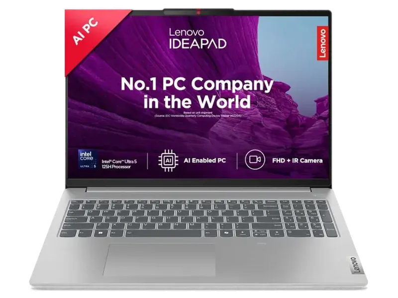 LENOVO IDEAPAD SLIM 5 INTEL CORE ULTRA 5 125H BUILT-IN AI 16 INCH (40.6CM) WUXGA-IPS 300NITS THIN & LIGHT LAPTOP (16GB/1TB SSD/WIN 11/OFFICE 21/FHD+IR CAMERA/ALEXA/3 MON GAMEPASS/GREY/1.8KG), 83DC0003IN