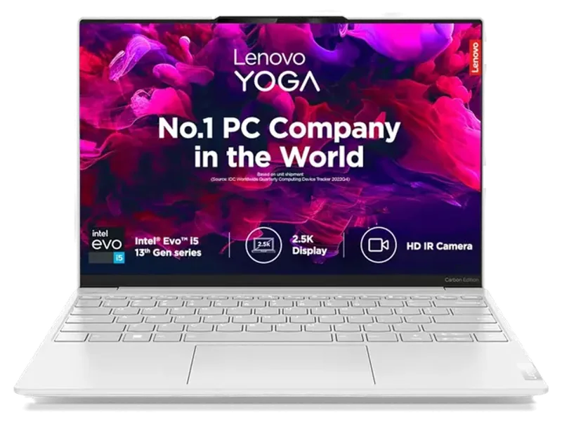 LENOVO YOGA SLIM 7 CARBON INTEL EVO CORE I7 1360P 13.3 INCH(33.7CM) 2.5K IPS 400NIT LAPTOP(16GB/1TB SSD/WIN 11/OFFICE 2021/BACKLIT KB/1YR WARRANTY/ALEXA/3 MONTH GAME PASS/MOON WHITE/984G),83AY003CIN