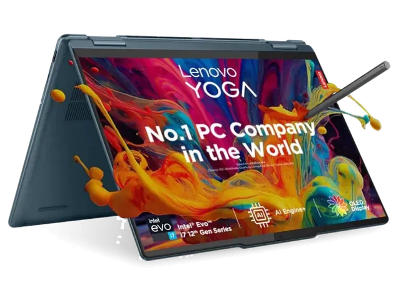 LENOVO YOGA 7 INTEL CORE I7-1360P 14 INCH(35.5CM) OLED 2-IN-1 400NITS LAPTOP(16GB/1TB SSD/WIN 11/OFFICE 2021/BACKLIT KB/DIGITAL PEN/1YR WARRANTY/ALEXA/3 MONTH GAME PASS/TIDAL TEAL/1.49KG), 82YL0099IN