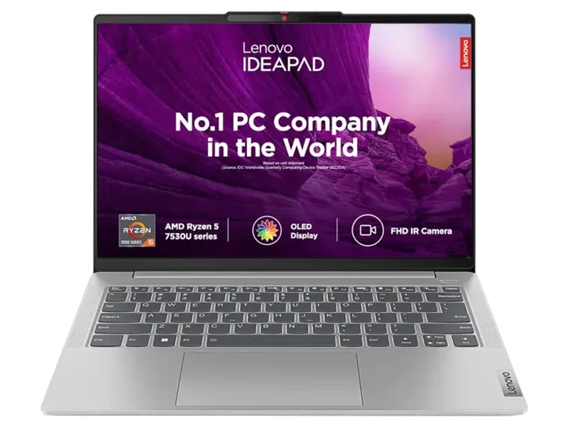 LENOVO IDEAPAD SLIM 5 AMD RYZEN 5 7530U 14 INCH (35.5CM) WUXGA OLED LAPTOP (16GB/1TB SSD/WIN 11/OFFICE 2021/BACKLIT KB/FHD CAMERA/ALEXA/3 MONTH GAME PASS/ARCTIC GREY/1.46KG), 82XE007DIN