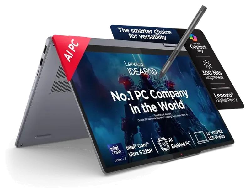 LENOVO IDEAPAD 5 2IN1 83KR000HIN [ULTRA5-225H/16GB/1TB SSD/WIN11 HOME+MS24/14.0" TOUCH/INTEGRATED GRAPHICS/1 YEAR(S)/LUNA GREY]