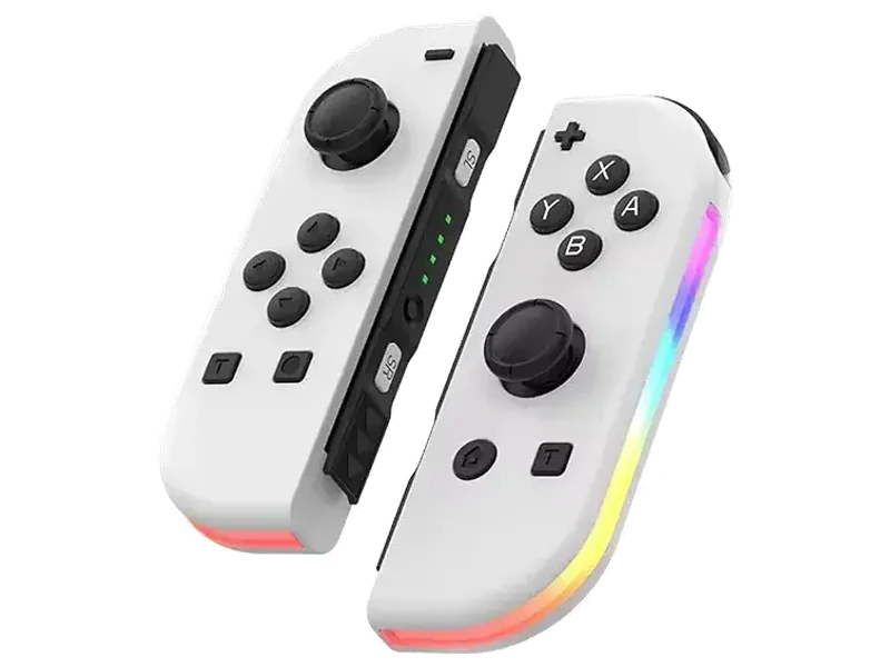 Tobo RGB LED Joy Con Controller for Nitendo Switch Compatible with Switch, Wireless Left and Right Joy Con for Switch Nintendo Support Dual Vibration/Wake-up/Screenshot. (Yellow and Purple) TD-1282GA