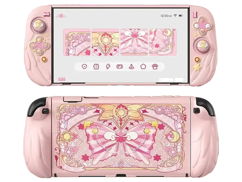 playvital Case for Nintendo Switch 2 Console - Pink - Magic Wings Style