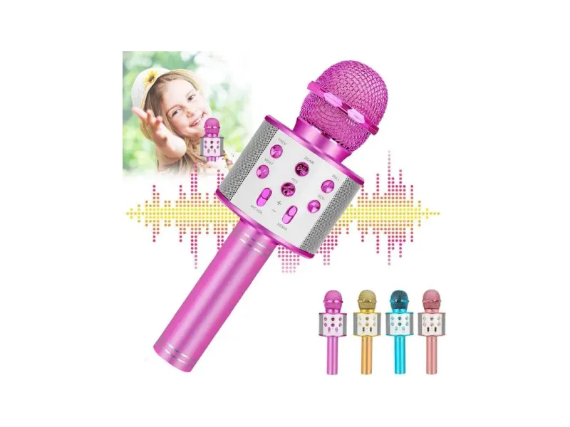 Seraphic Karaoke Pink Mic - Wireless & 2 in 1 Portable Microphone with Speaker Microphone