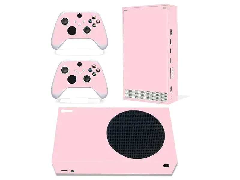 Skin Sticker for Xbox Series S Console and Wireless Controllers, Full Protective Skin Set Vinyl Decal Cover Wrap for Xbox Series S (Pure Pink)