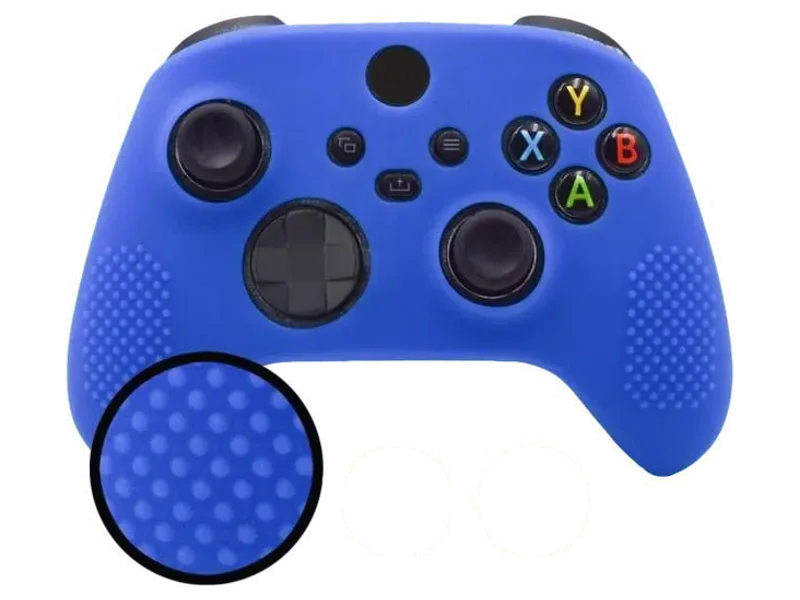 TMG Xbox Series X/S Controller-Silicone Cover with 2 Thumb Grips Caps (Blue) Gaming Accessory Kit