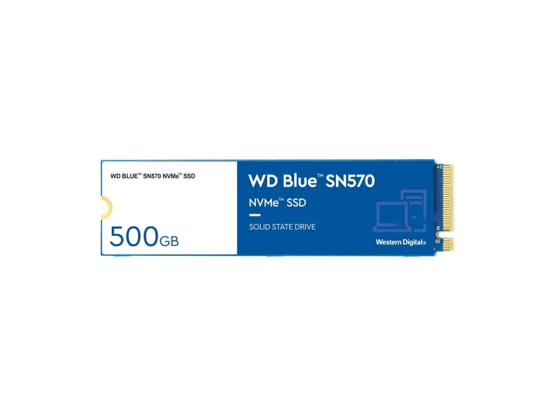 Western Digital WD Blue SN570 NVMe 500GB, Upto 3500MB/s, with Free 1 Month Adobe Creative Cloud Subscription, 5 Y Warranty, PCIe Gen 3 NVMe M.2 (2280), Internal Solid State Drive (SSD) (WDS500G3B0C)