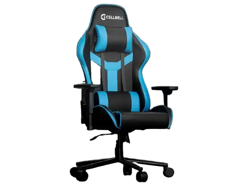 CELLBELL Transformer Lite Gaming Chair – Ergonomic High Back Racing Style Gamer Chair, 1D Adjustable Armrest, Tilt Mechanism, Leather Reclining Office Chair (Blue) – 3-Year Brand Warranty