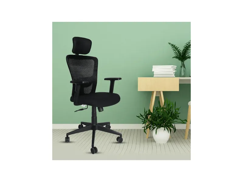 Office Chairs for Work from Home - Eagle OC120 | Ergonomic Revolving Study, Computer, Gaming Chair | Royal Synchro Tilt Recline Mechanism | 2D Armrest, Adjustable Lumbar | High Back | Black