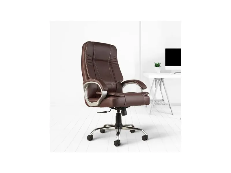 CELLBELL Chromium Steel C102 High Back Office/Computer/Desk/Gaming Chair With 3 Years Of Warranty [Dark Brown]
