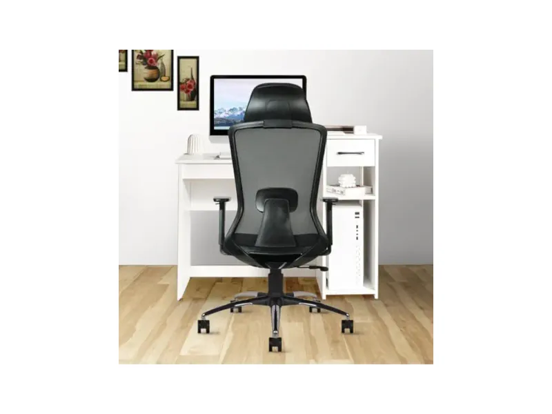 CELLBELL Ergoglide Office Chair High Back Mesh Ergonomic Backrest Design | Tilt Mechanism, Computer, Desk Chair, Work from Home Chair Built-in Adjustable Lumbar Support & Armrest Smooth Glide, Black
