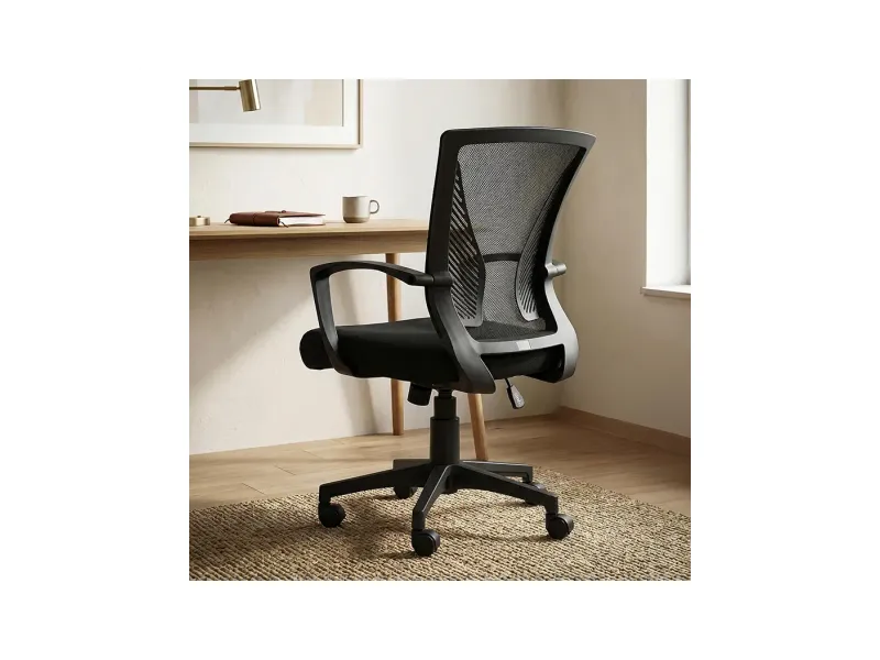 DROGO Comfortwing Premium Ergonomic Office Chair for Work from Home, High Back Computer Chair with Breathable Mesh, Armrest, Adjustable Seat, Rocking & Winged Back | Mesh Chair for Office (Black)