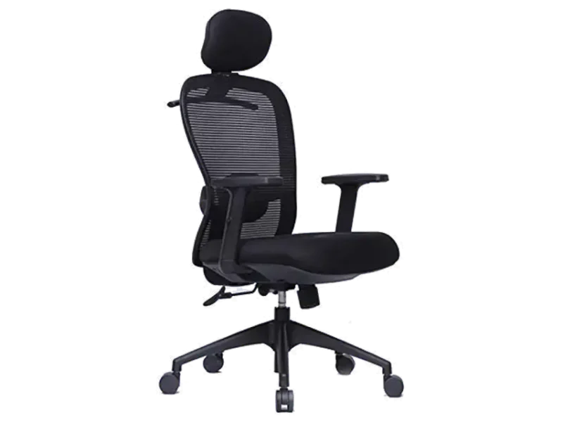Ergonomic Chair | Desk Chair for Office, Work from Home, Study Chair | Adjustable, Armrests & Lumbar Support | High Back Office Chair | Revolving Chair (Black)
