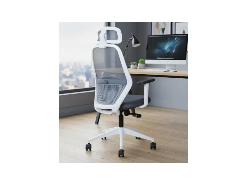 IAFA FURNITURE® Nova High-Back Mesh Office Chair | 2 Year Warranty | Ergonomic Study | Computer Chair with Revolving Base | Single Lock Synchro Mechanism | Heavy-Duty Nylon Base (Grey) (DIY)
