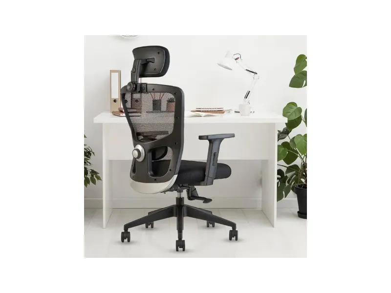 INNOWIN Jazz High Back Office Chair | Mesh Ergonomic Chair with Multi-Tilt Lock, Lumbar Support, Strong Nylon Base | Home & Office Seating (Black)| 3 Years Limited Warranty