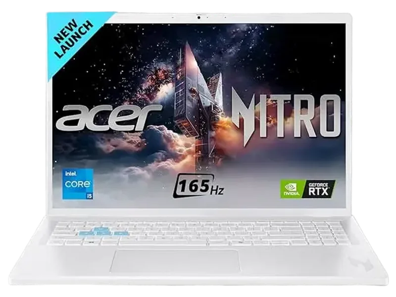 acer Nitro Lite 16, 13th Gen, Intel Core i5-13420H Processor,NVIDIA GeForce RTX 3050-6 GB GDDR6, 16GB/ 512 GB, 16.0"/40.64 cm, 165 Hz, Win 11 Home, White, 1.95 kg, NL16-71G, Backlit KB,Gaming Laptop