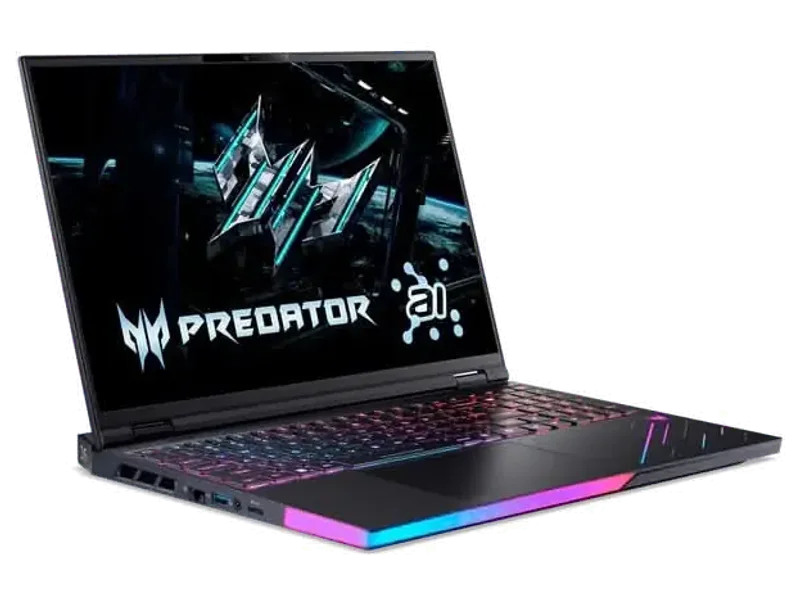 Acer Predator Helios 16 AI, Intel Core Ultra 9 Processor, 64GB RAM DDR5 6400mhz/2TB SSD, RTX 5090-24 GB GDDR7, 16.0" WQXGA OLED, 240Hz Refresh Rate, Windows11 Home, Abyssal Black, 2.65 kg, PH16-73, Per Key RGB Backlight Keyboard