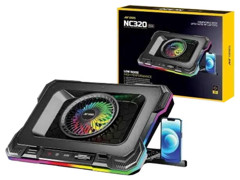 ANT Esports Laptop Gaming Cooler Black (NC320 RGB)