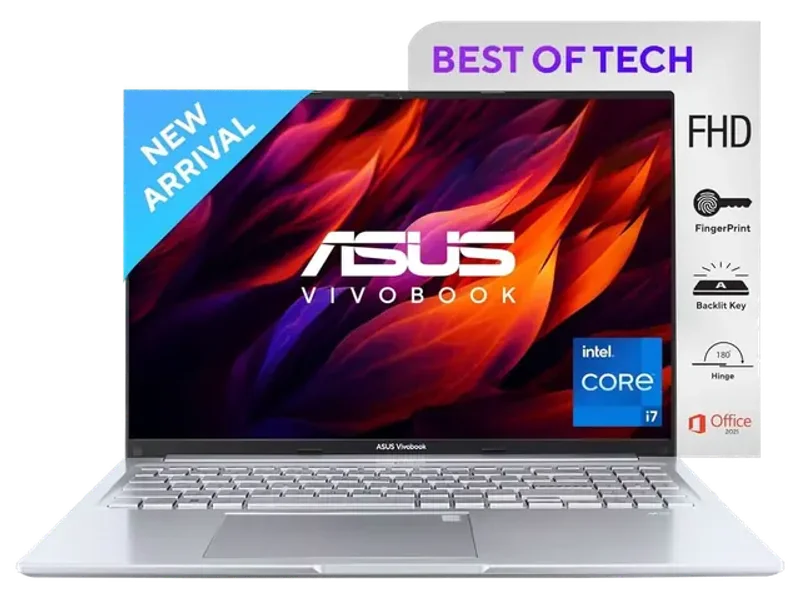 ASUS VIVOBOOK 16 INTEL CORE I7-12700H /16GB DDR4 / 512GB PCIE 4.0 SSD / 16.0-INCH / WUXGA (1920 X 1200) 16:10 /TRANSPARENT SILVER / FINGERPRINT / BACKLIT KB / WIN 11 HOME / MS OFFICE LAPTOP X1605ZAC-MB740WS